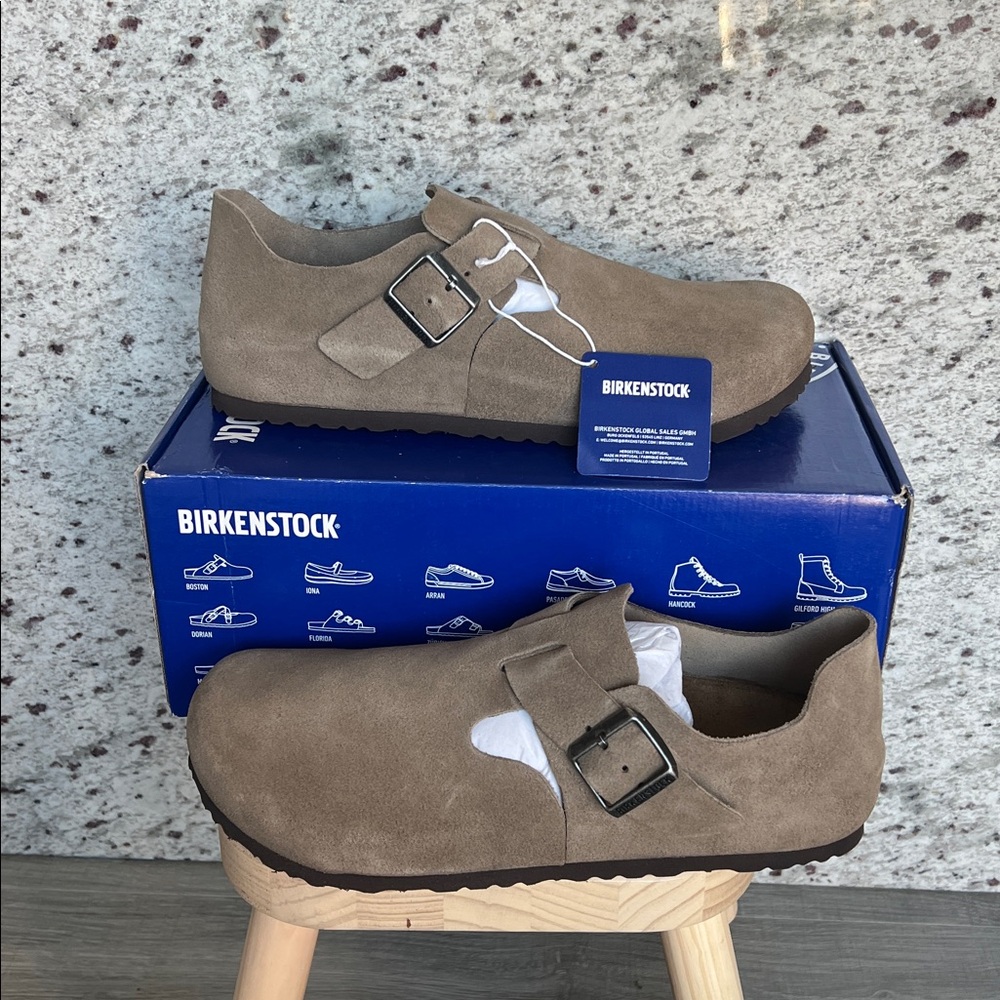 Birkenstock London BS Clogs Shoes Taupe Size 45/12 Regular/Wide
